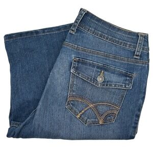 St John's Bay Denim Bermuda Shorts Pockets Dark Wash‎ Womens Size 10